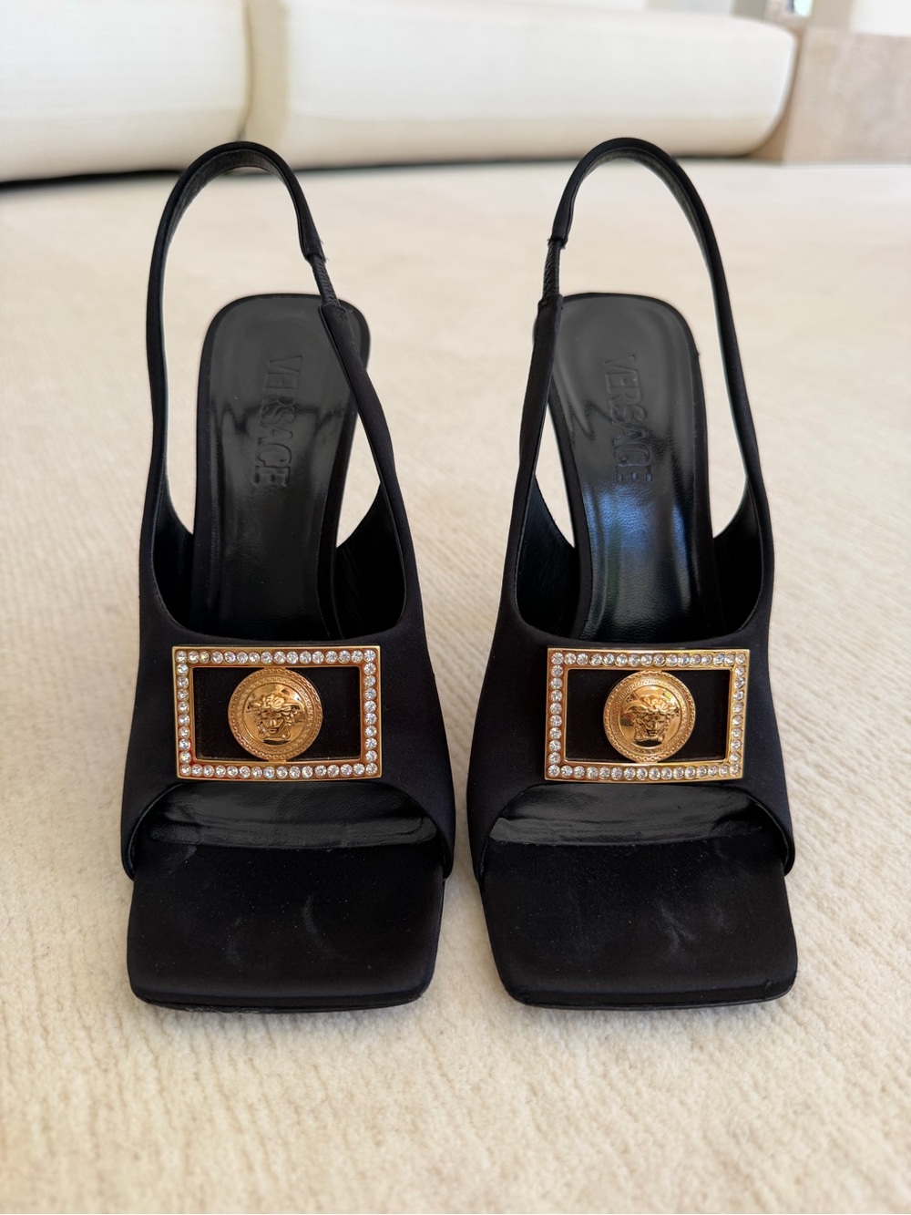 STUNNING Versace Black Slingback Heels
